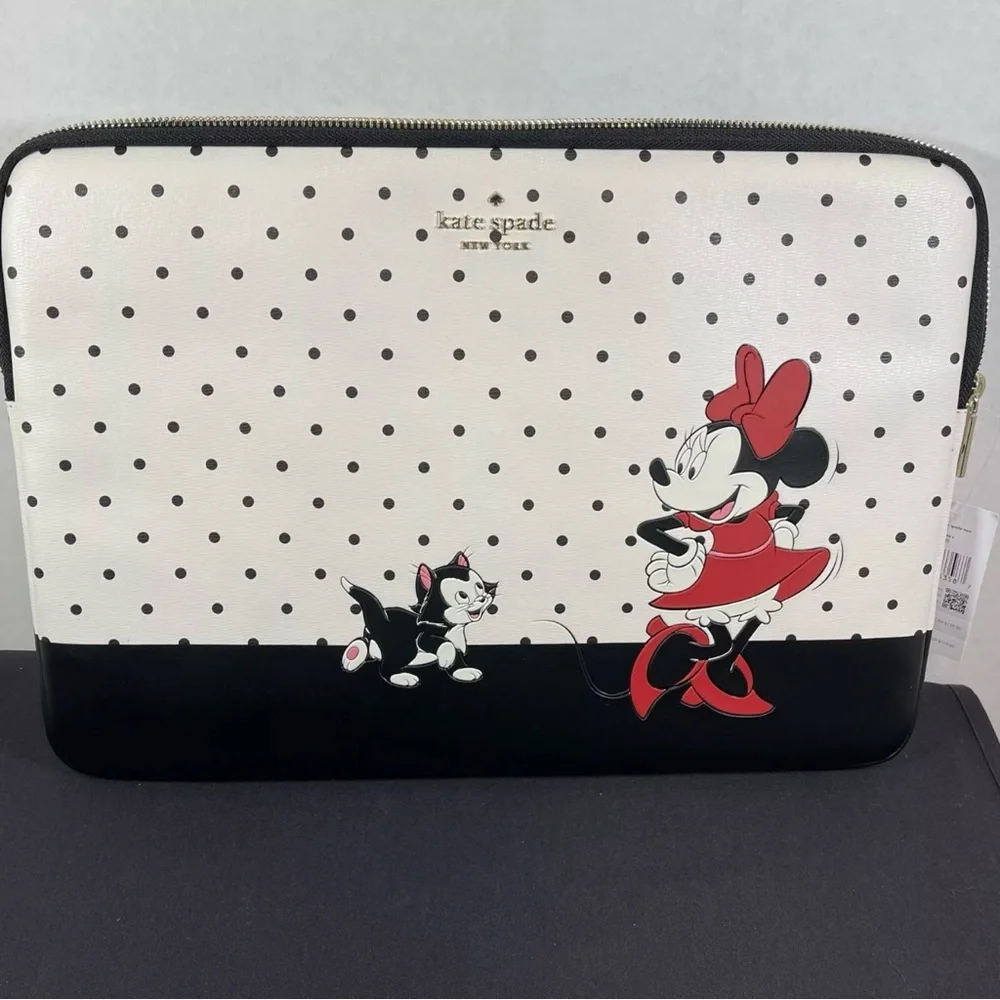Kate Spade New York Disney x Minnie Mouse Figaro Cat Universal Laptop Sleeve NEW